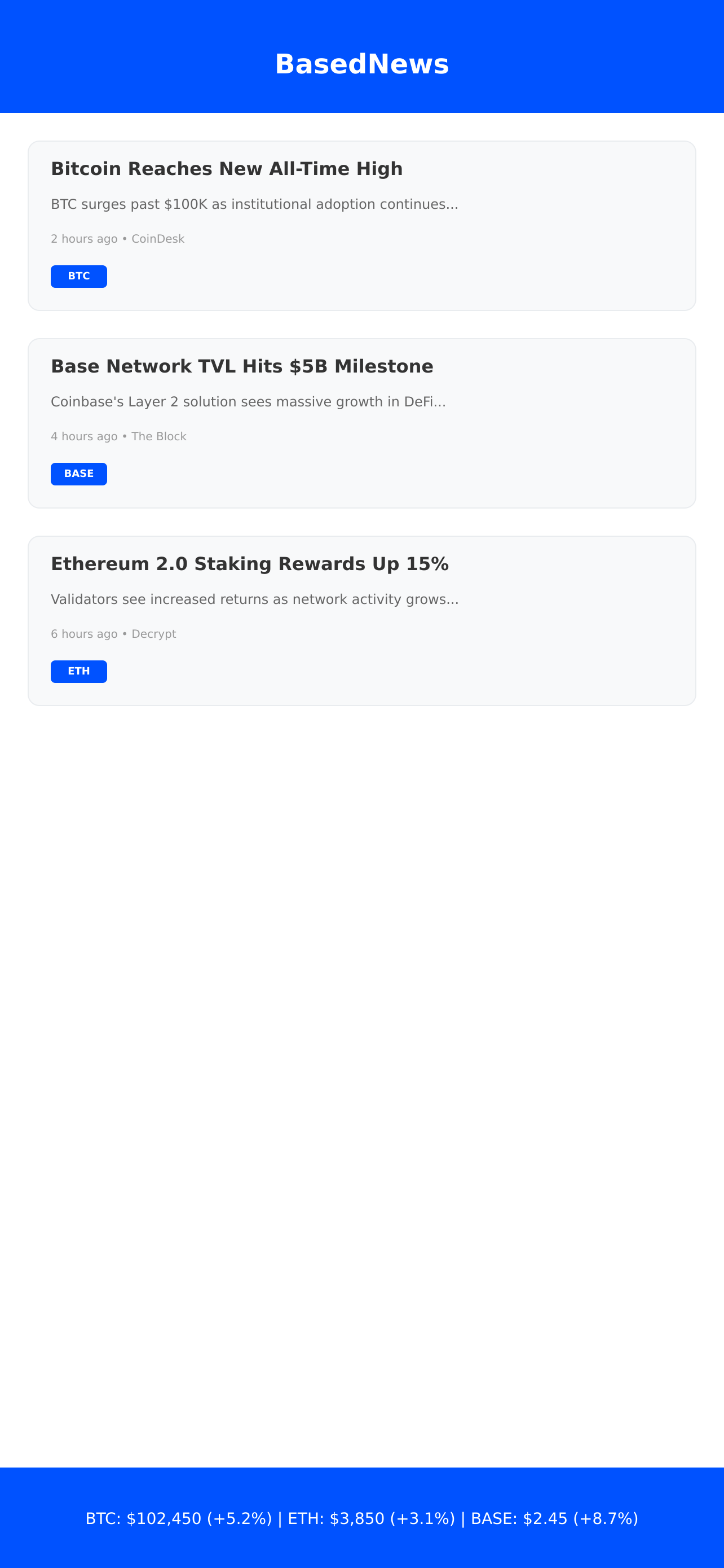 Base News - Farcaster Mini Apps screenshot